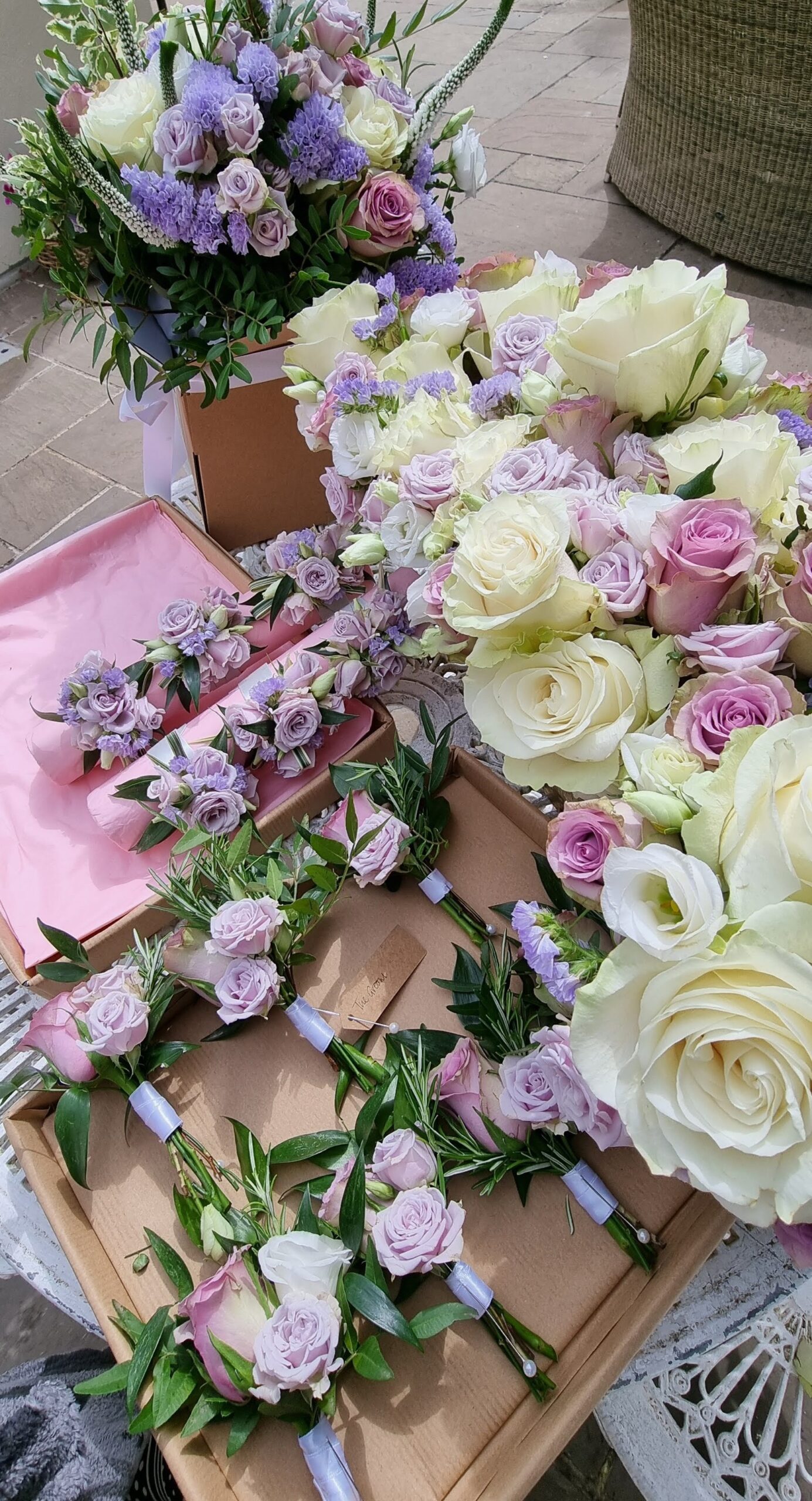 Wedding set-up flower box